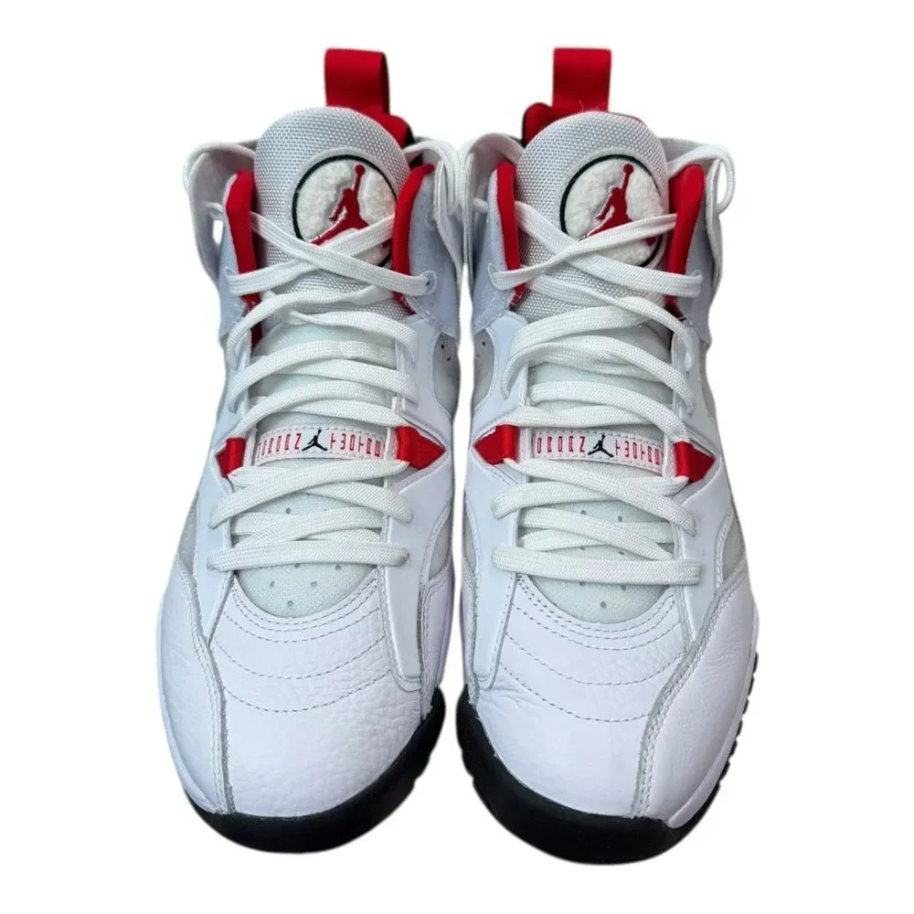 Jordan Men's White and Red Athletic Basketball Shoes